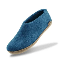 Shoe with leather sole - Petrol
